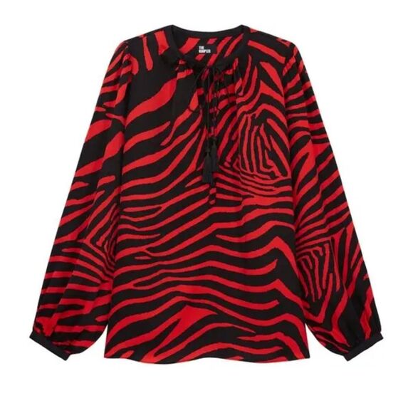 $215 The Kooples Zebra Print Blouse - Black NWT - Picture 3 of 12